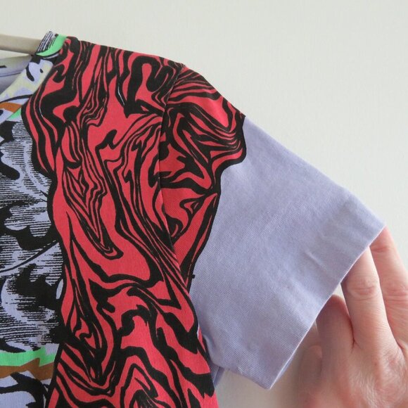 BALENCIAGA FW 2012 - 2013 Abstract Pop Art Cotton Tee T Shirt Lilac - Size XS - Picture 8 of 15